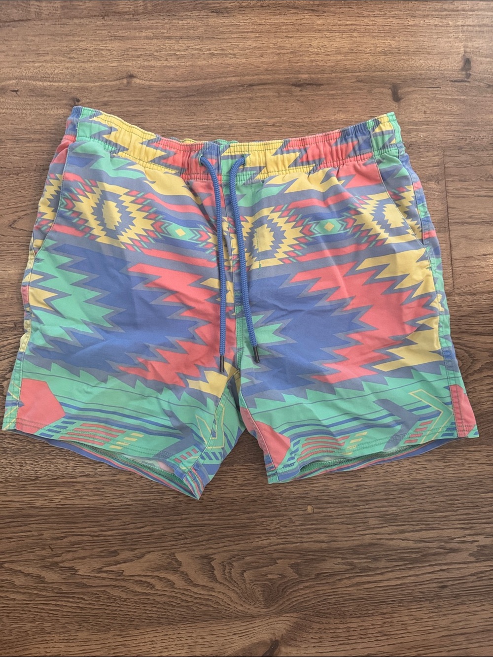 Men's Vibrant Multi-Color Geometric Swim Trunks